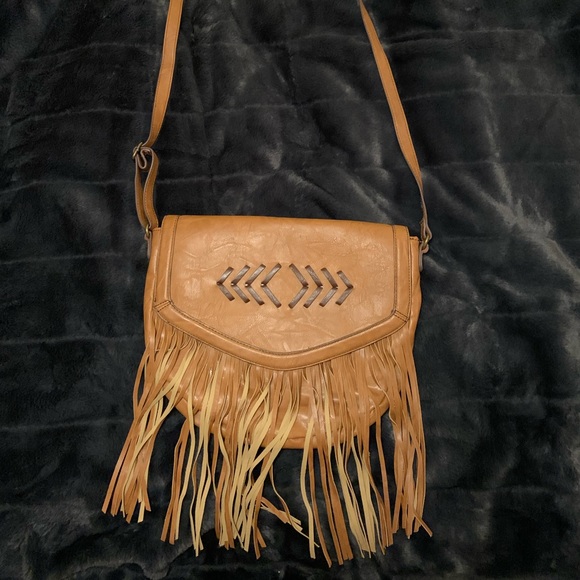 Brown Crossbody with Fringe - Picture 1 of 2